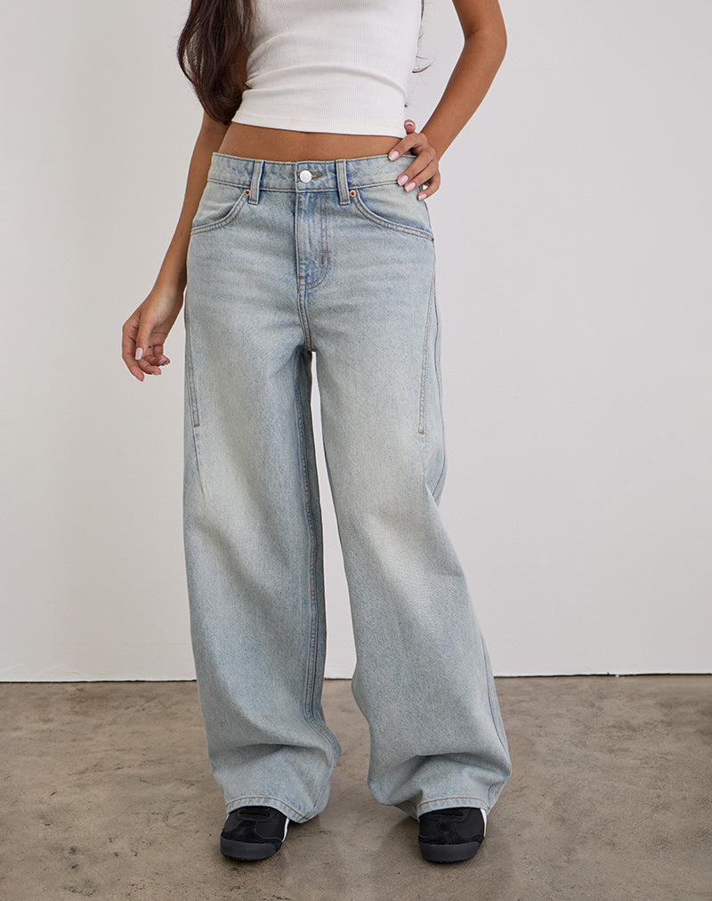 Afbeelding van Low Slung Roomy Jeans in Breeze Blue Wash
