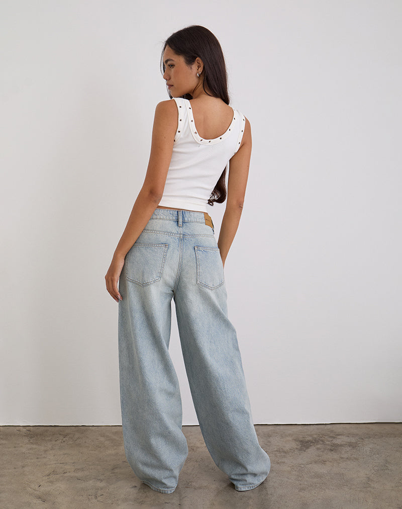 Afbeelding van Low Slung Roomy Jeans in Breeze Blue Wash