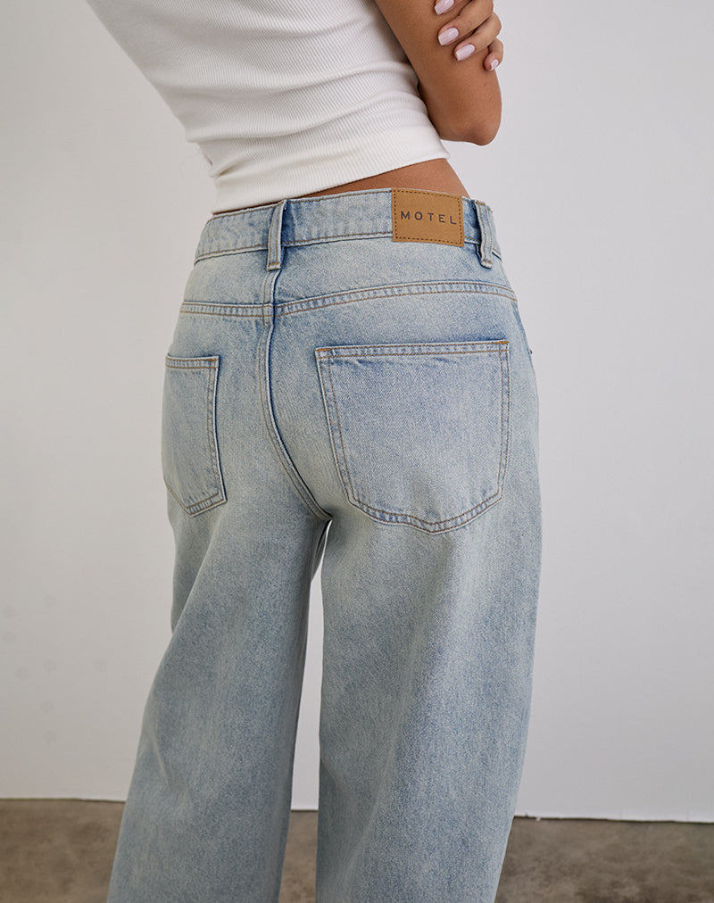 Afbeelding van Low Slung Roomy Jeans in Breeze Blue Wash