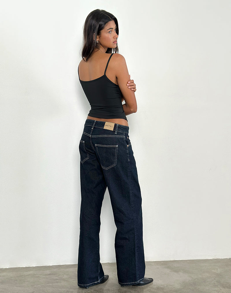 Afbeelding van Low Rise Parallel Jeans in Indigo met contrast naad