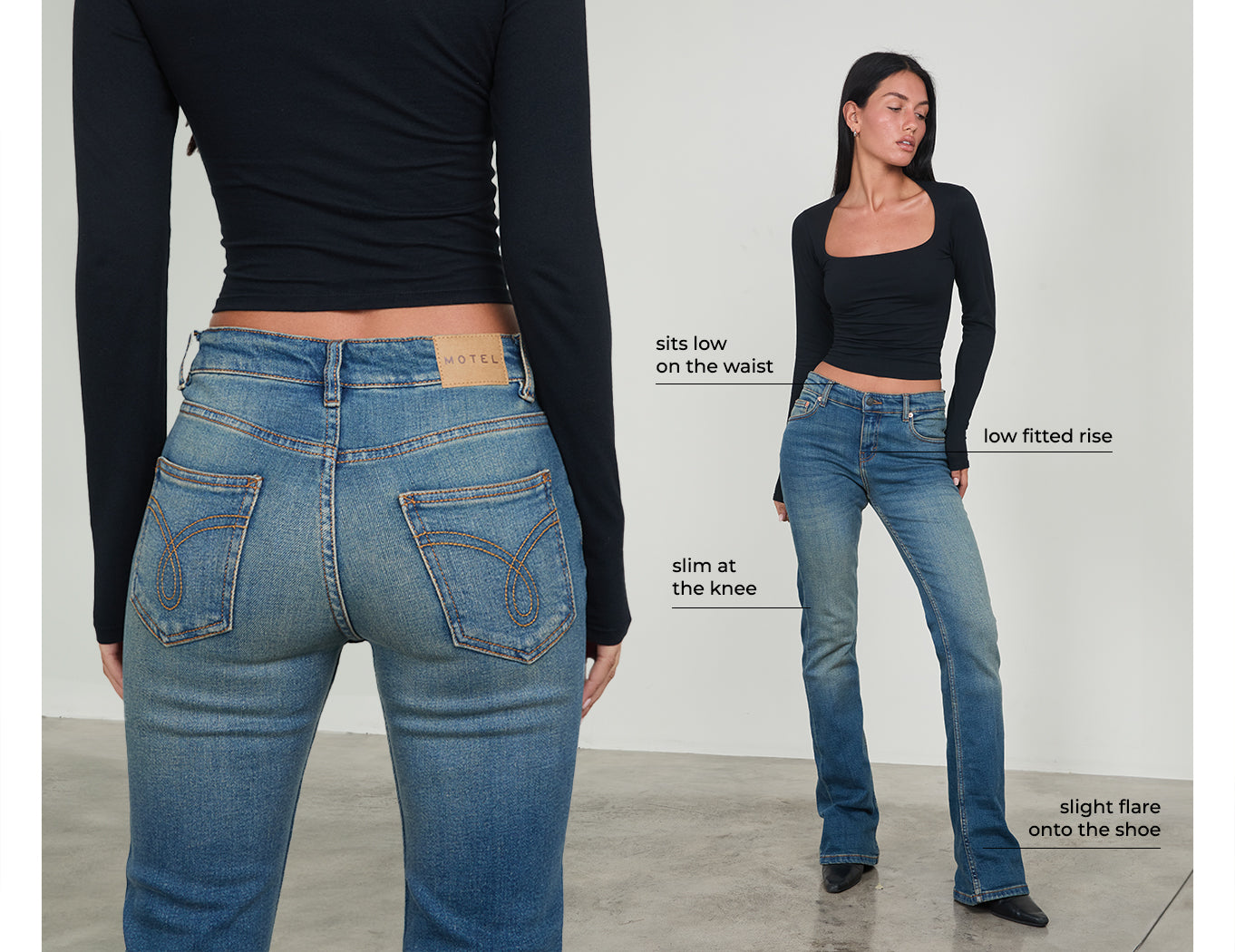 LAAG UITGESNEDEN BOOTCUT