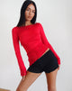 beeld van Lucca Lange Mouw Top in Slinky Kant Rood