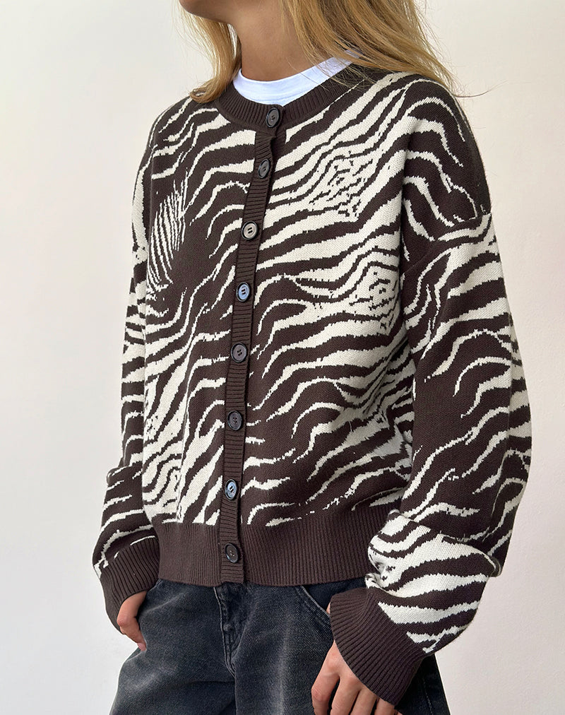 Luceta gebreid vest in Wild Animal