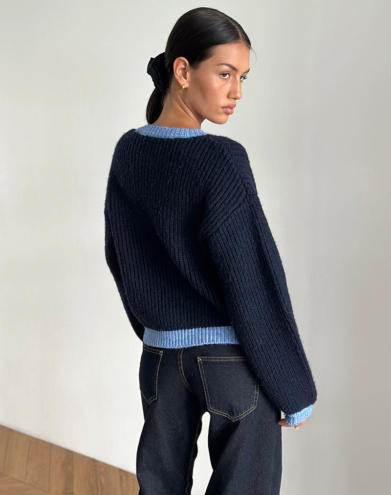 Afbeelding van Luciana Vest in Contrast Navy