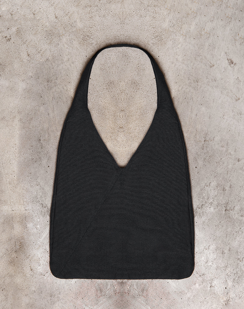 Lum oversized schoudertas in zwart