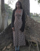 Afbeelding van Lunama Midi Dress in Botanist Flock Dark Taupe