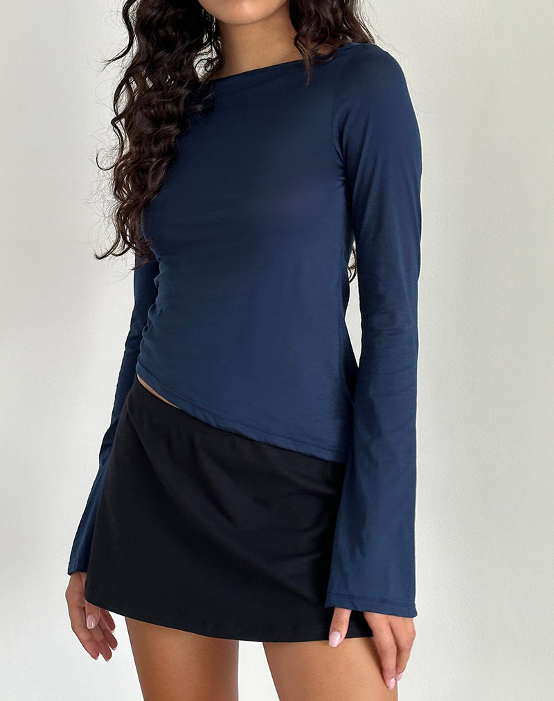 Afbeelding van Lunica Lange Mouw Top in Tissue Jersey Navy