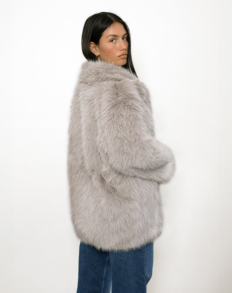 Afbeelding van Lupita Jacket in imitatiebont Taupe