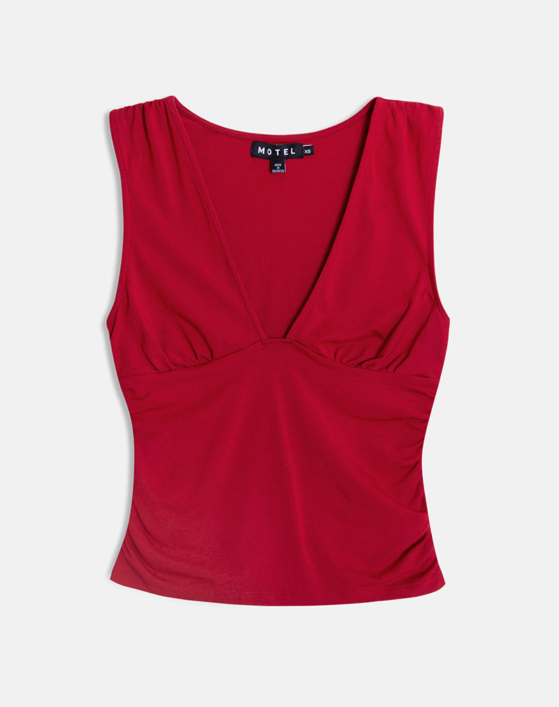 Afbeelding van Lycia Plunge Top in Adrenaline Red
