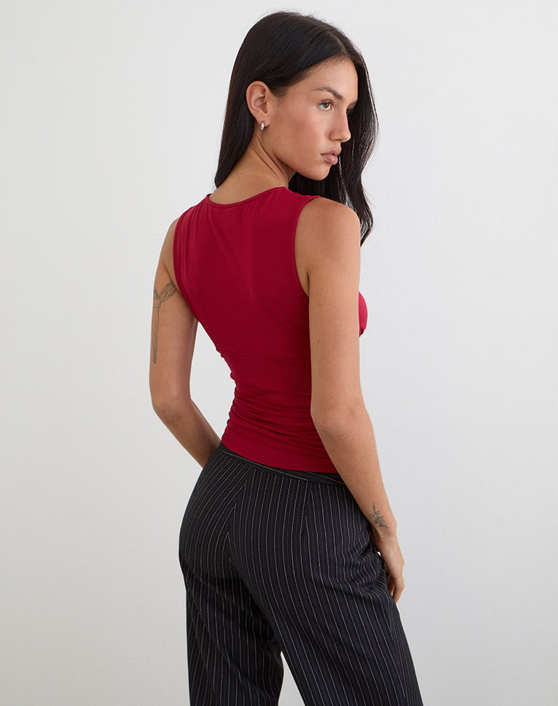 Afbeelding van Lycia Plunge Top in Adrenaline Red