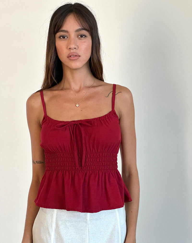 Lyncia Cami Top met Stropdas in Adrenaline Rood