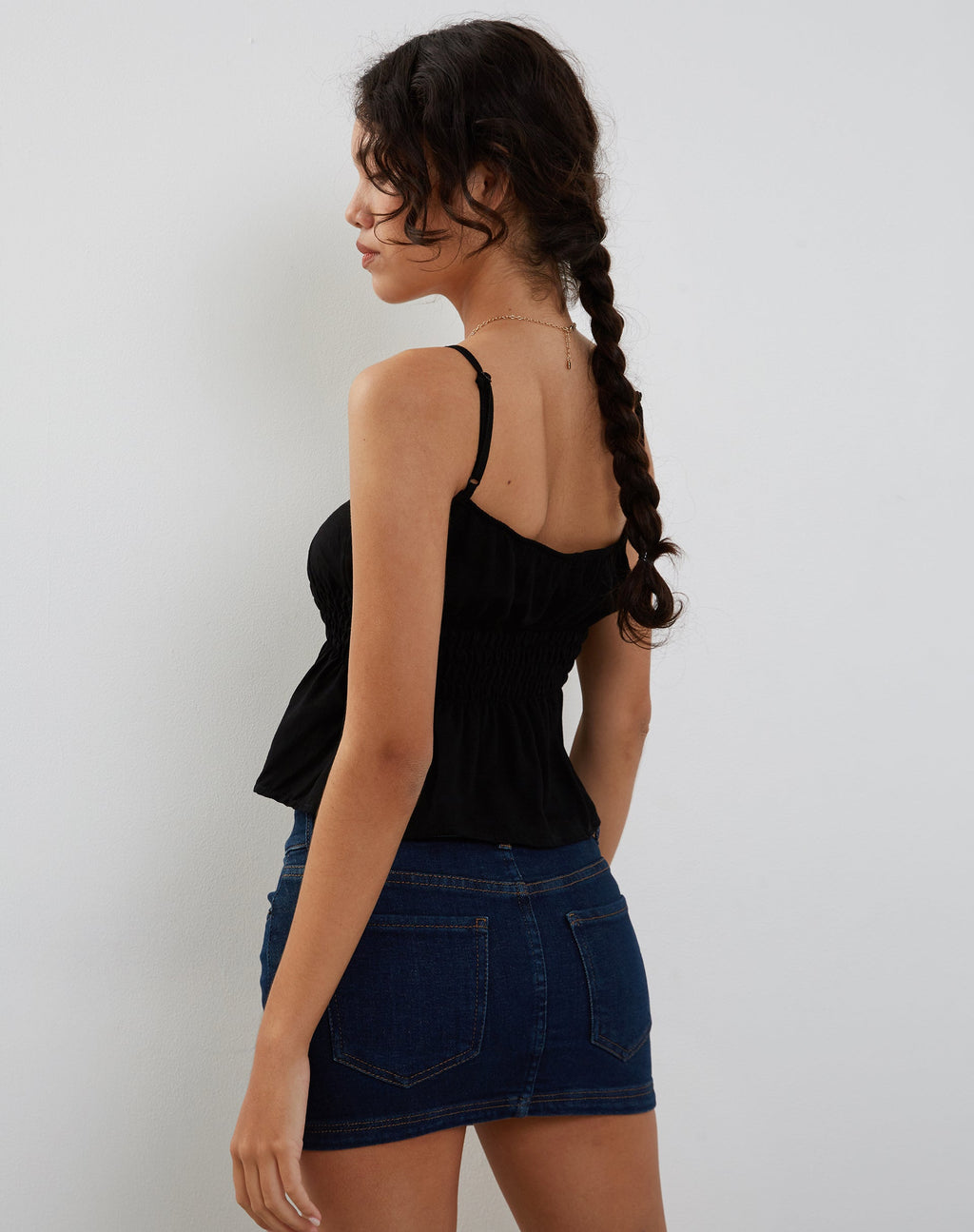 Lyncia Cami Top met Stropdas in Zwart
