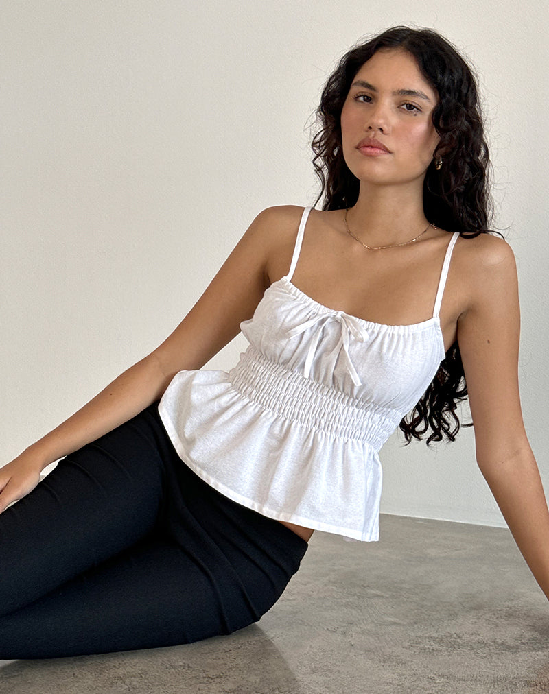 Lyncia Cami Top met Stropdas in Off White