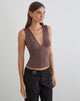 Afbeelding van Lynod Plunge Top in Deep Taupe