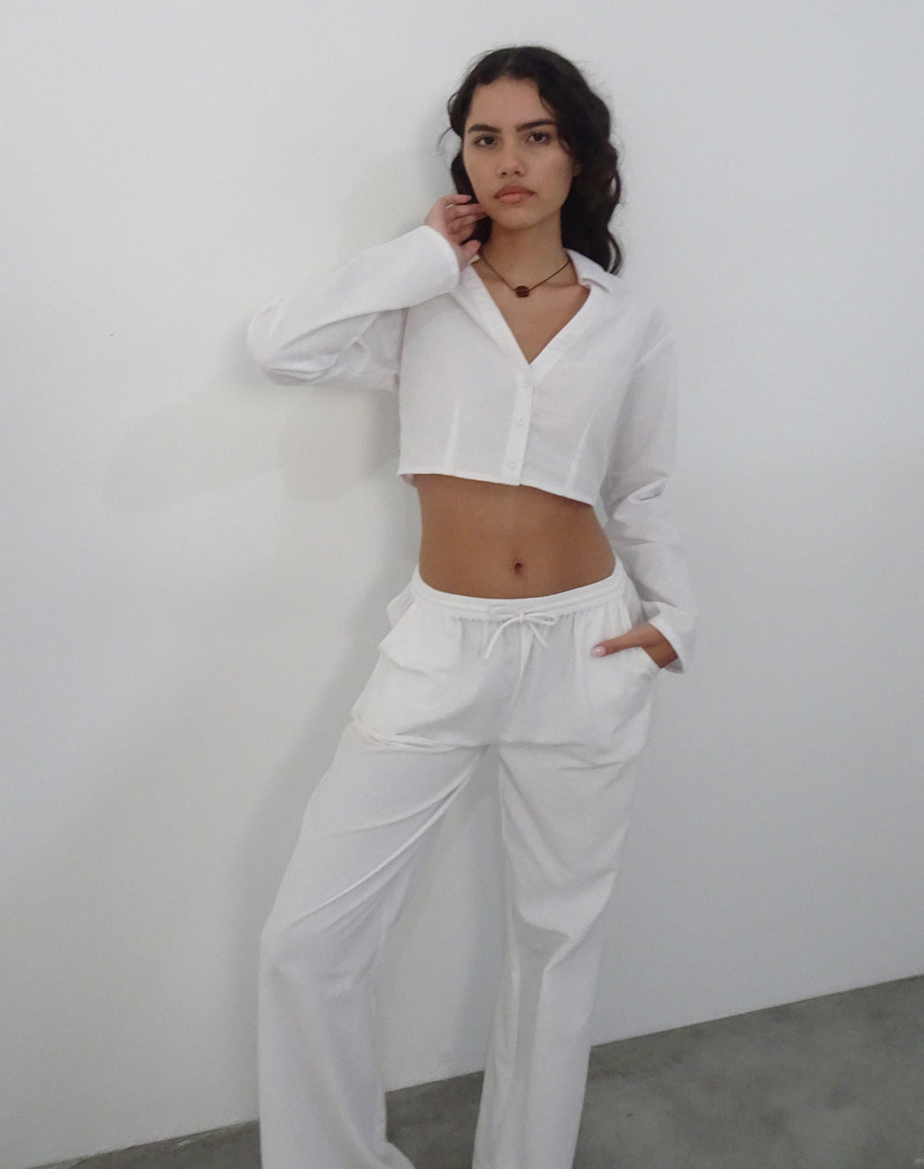 Lyse Super Cropped Shirt in Wit