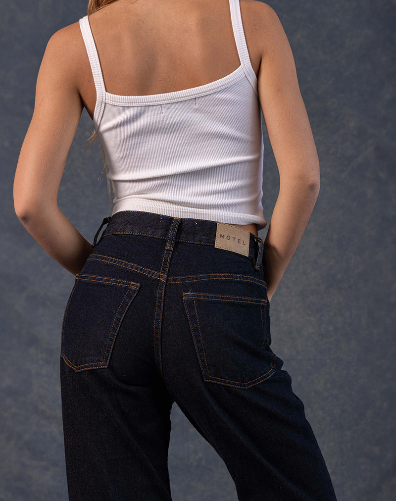 Afbeelding van Mid Rise Awkward Parallel Jeans in Indigo