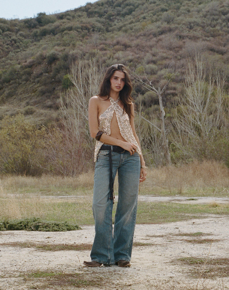 Afbeelding van Low Rise Parallel Jeans in Extreem Blauwgroen