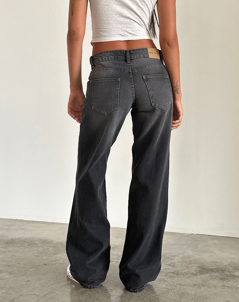 Afbeelding van Low Rise Parallel Jeans in Grijs Used Bleach