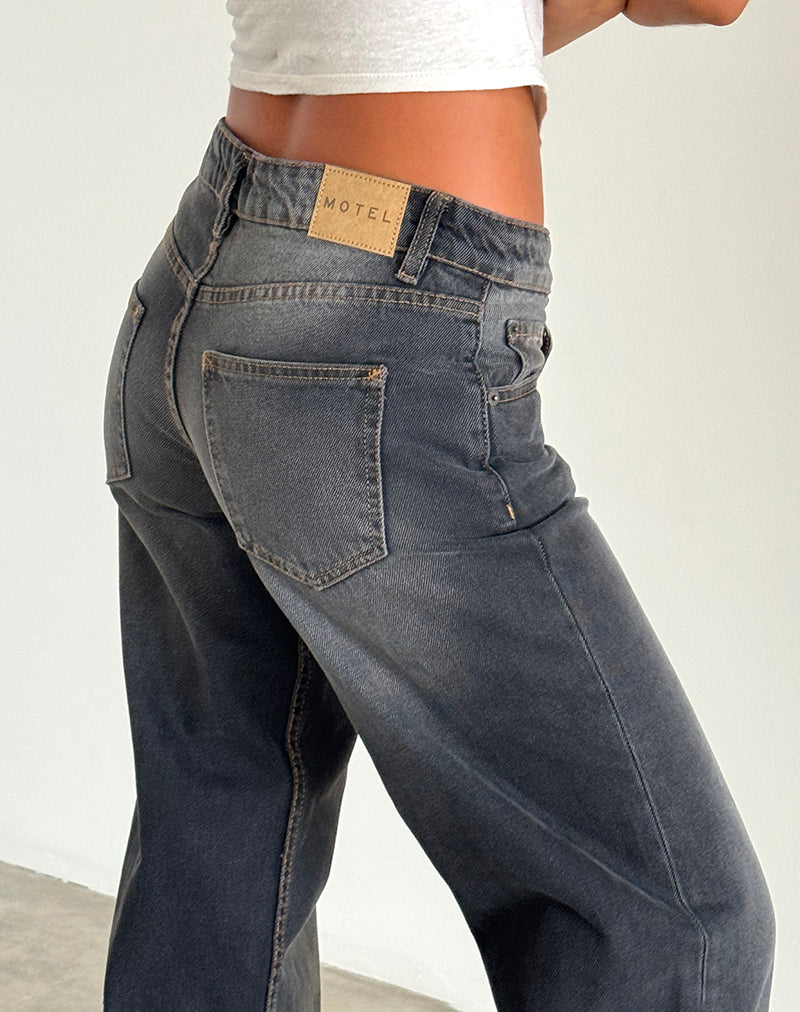 Afbeelding van Low Rise Parallel Jeans in Grijs Used Bleach