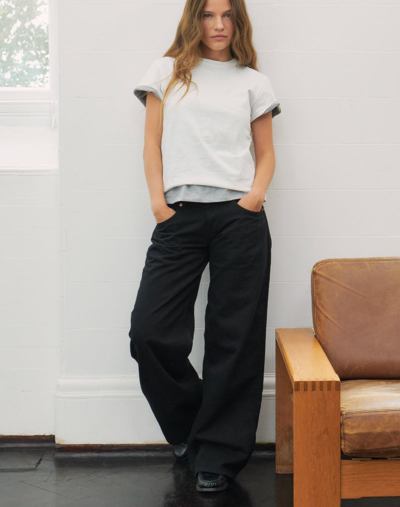 Lage Roomy Jeans in Rinse Zwart