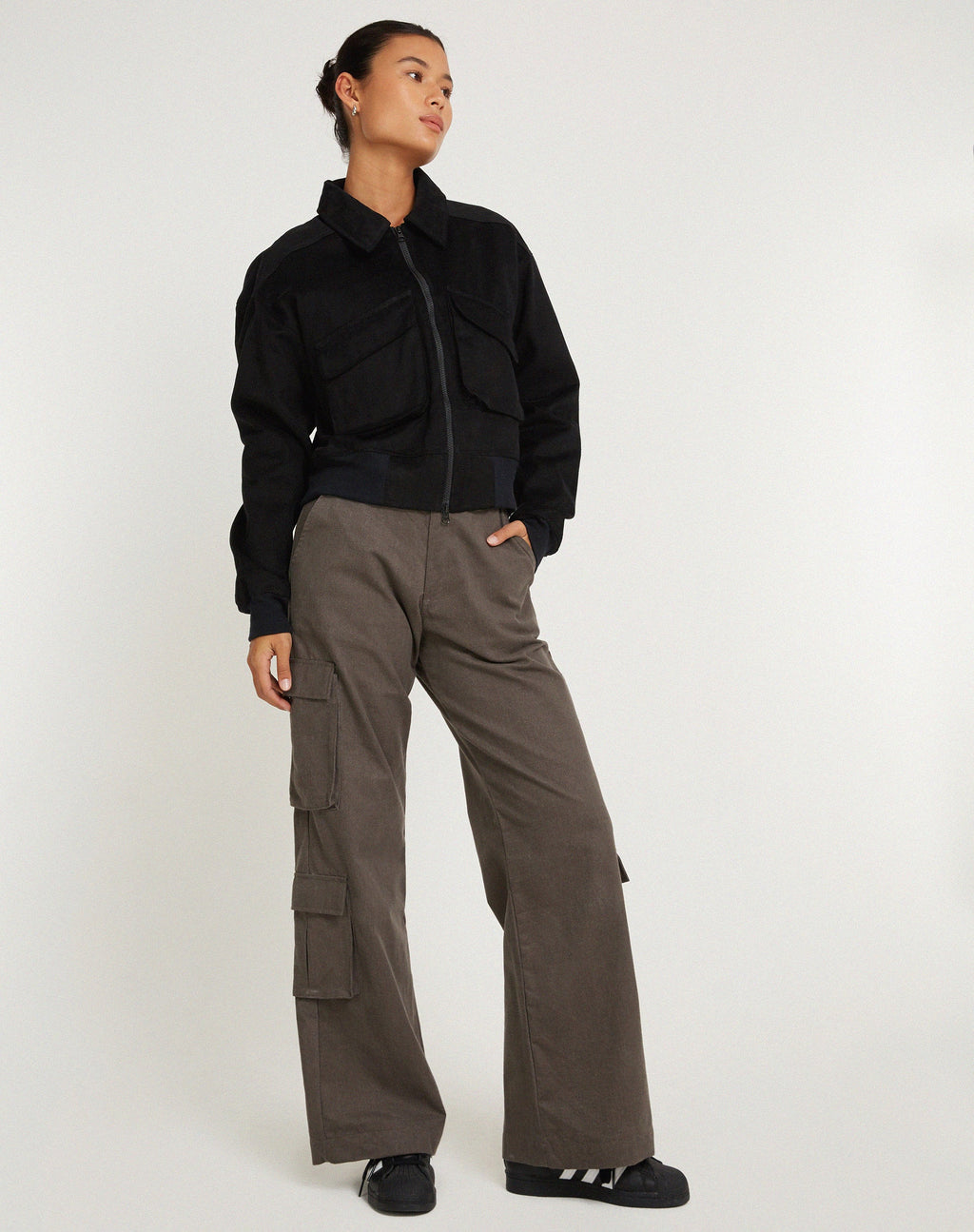 MA2 Jas in Twill Suède Zwart
