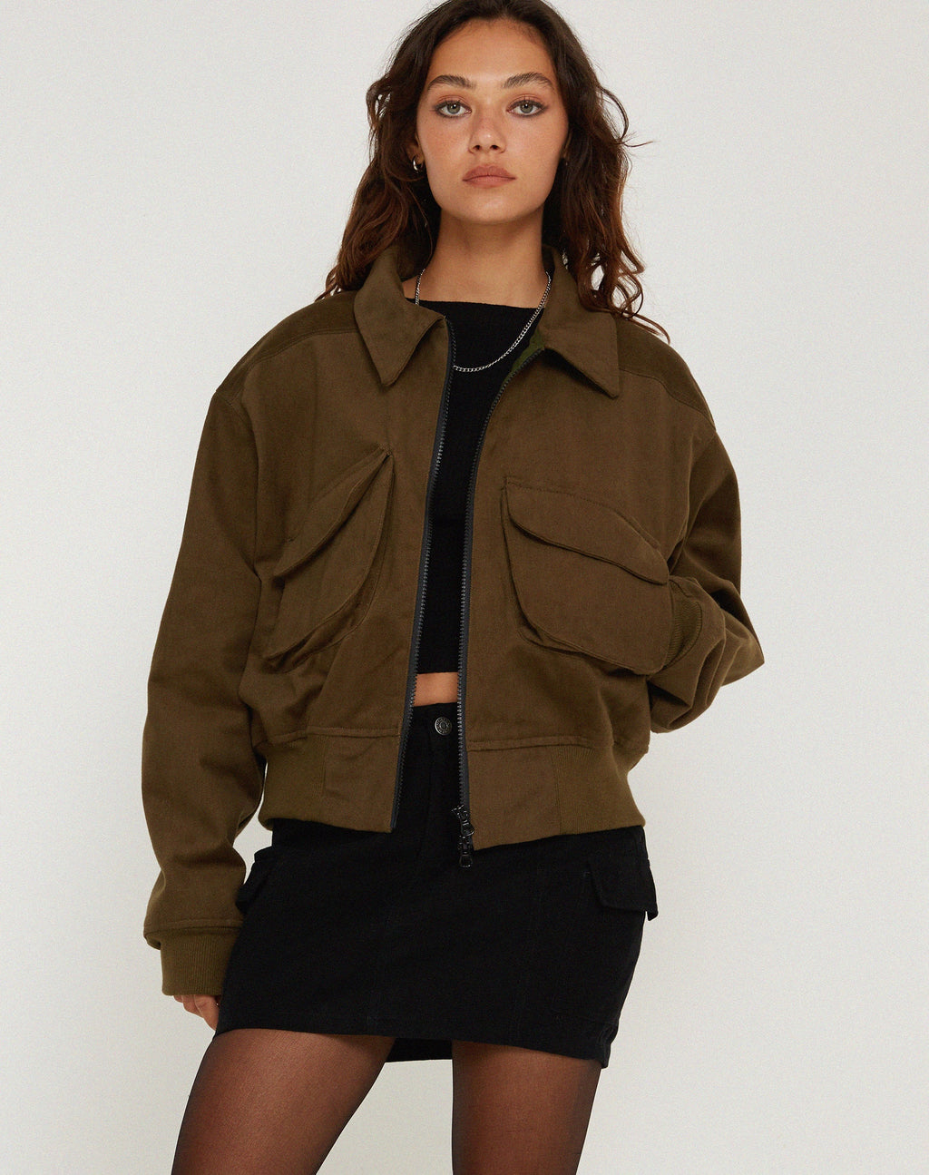 MA2 Jas in Twill Suede Khaki
