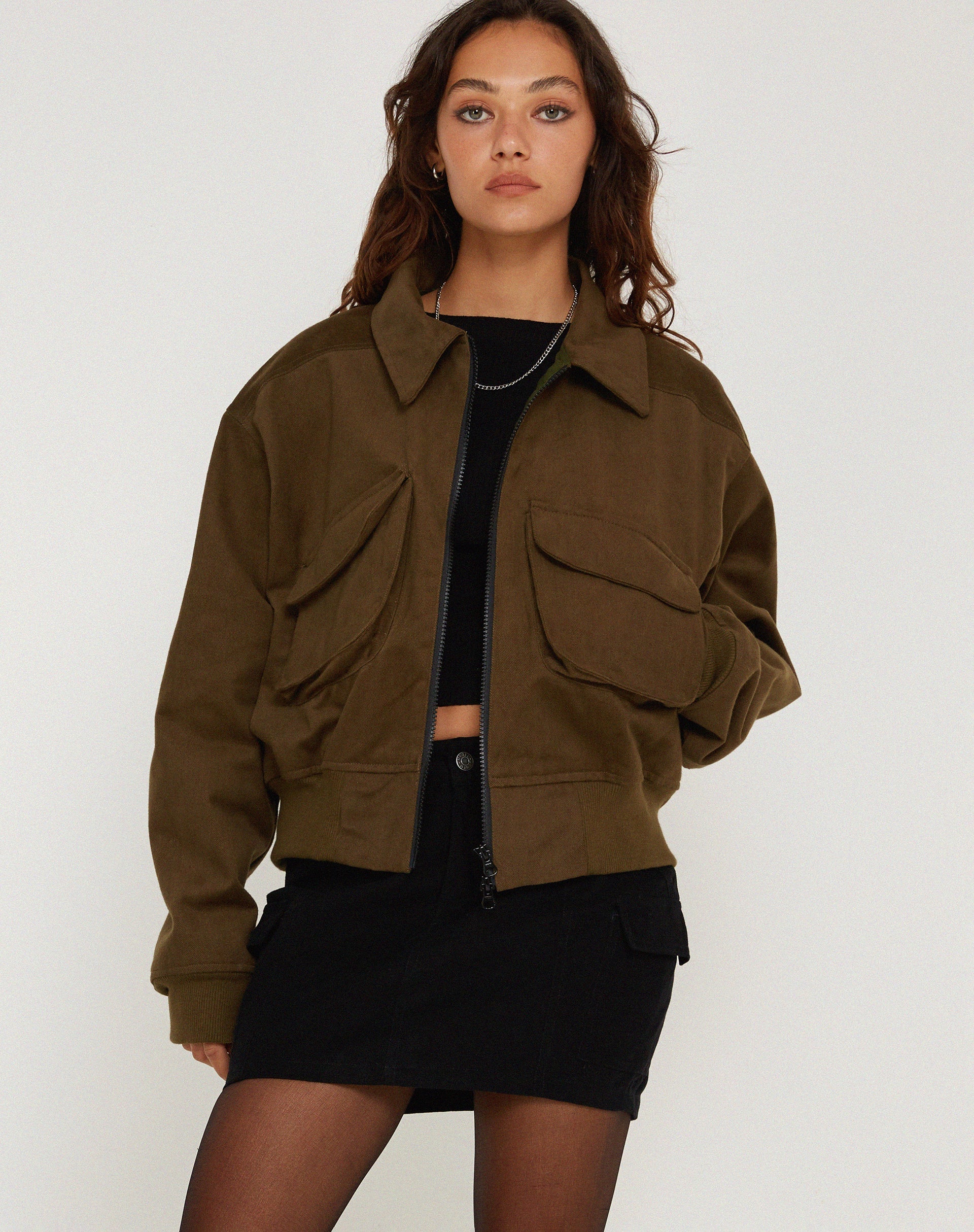 Afbeelding van MA2 Jas in Twill Suede Khaki