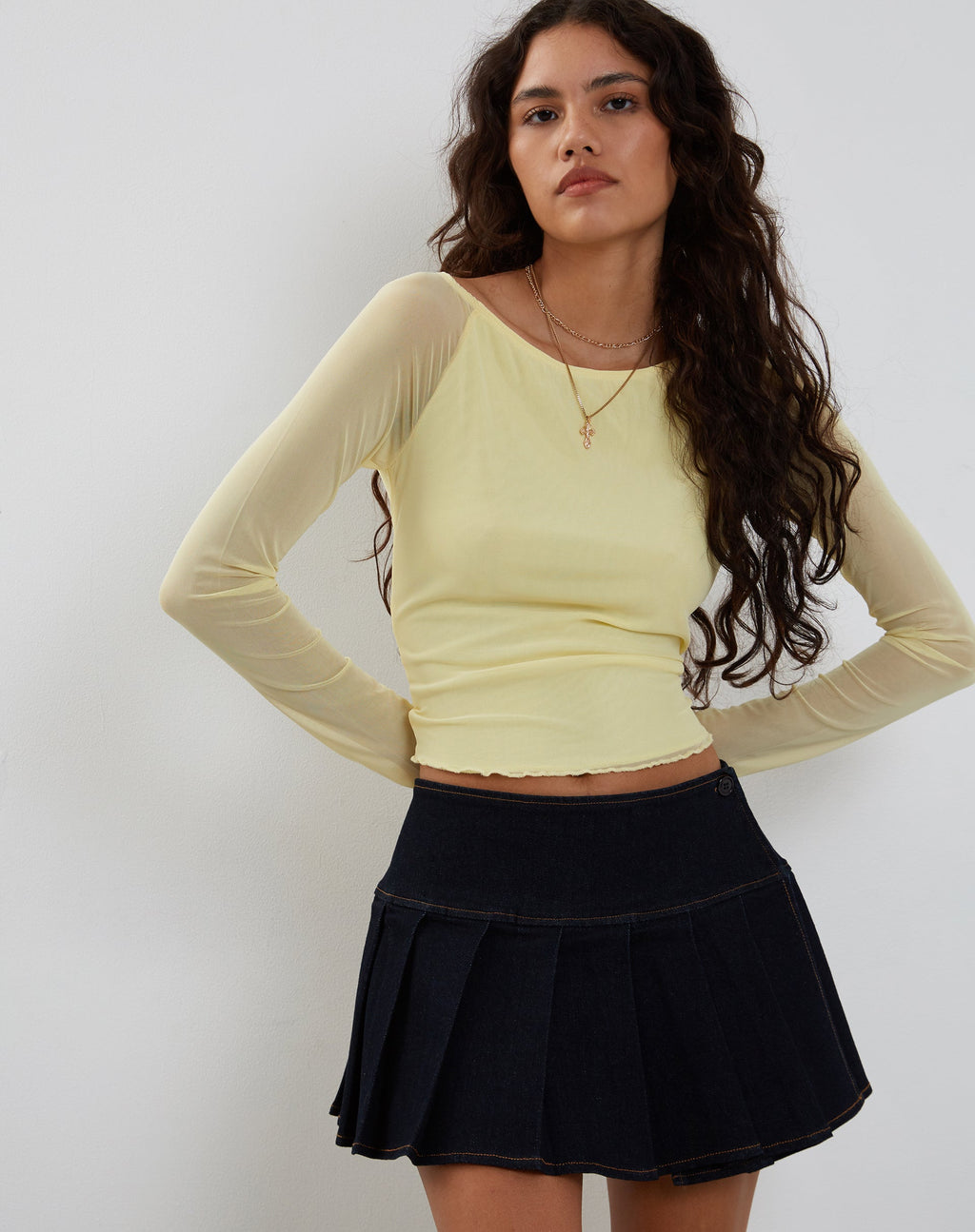 Mahira Lange Mouw Top in Citroen