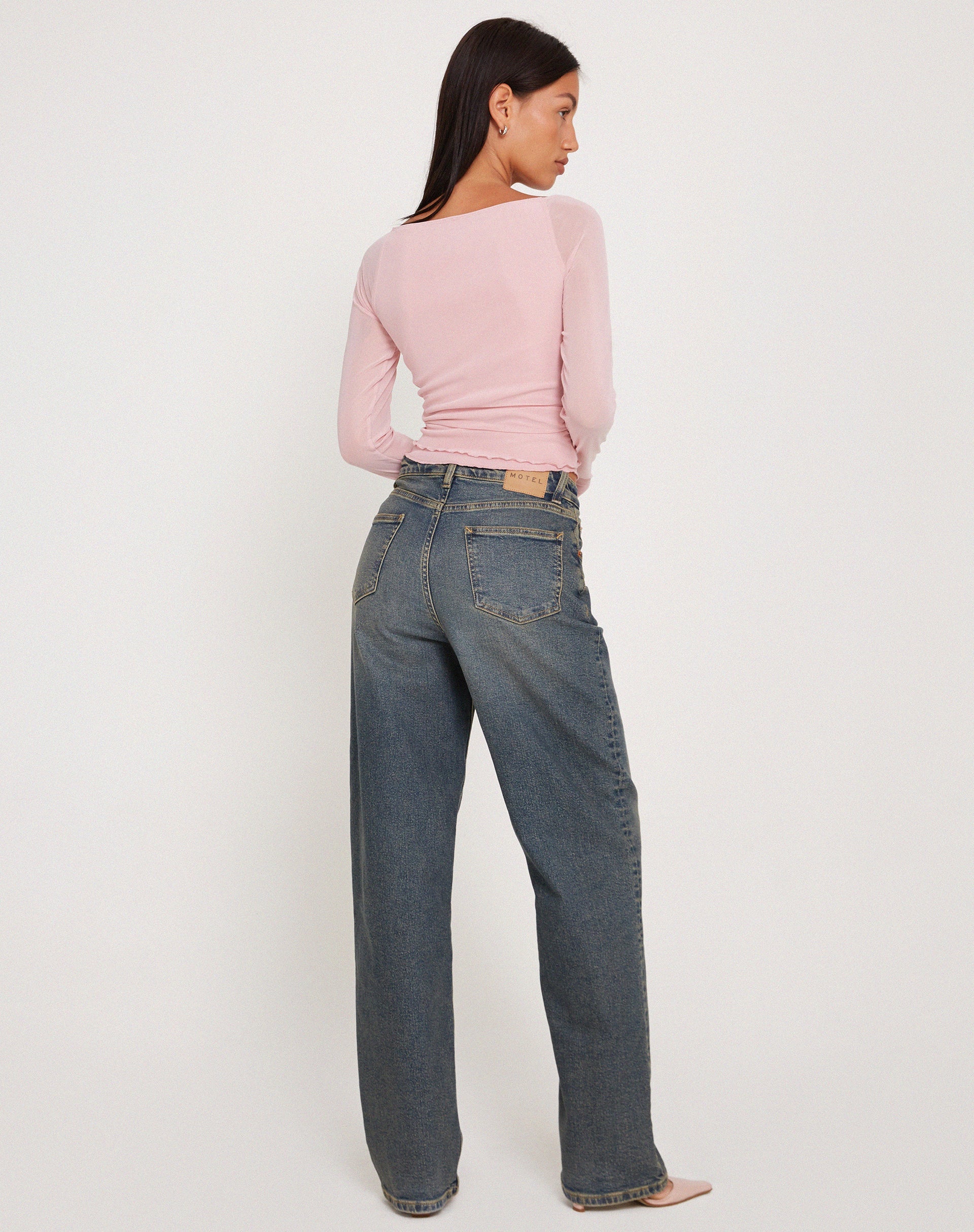 Afbeelding van Mahira Mesh Top met lange mouwen in Roze