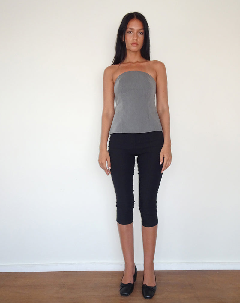 Afbeelding van Mairi Longline Bandeau Top in Charcoal Tailoring
