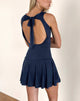 Afbeelding van Maisha Open Rug Strik Mini Jurk in Slinky Navy
