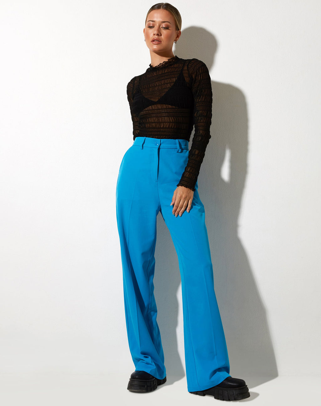 Abba broek in kleermakersbroek blauw