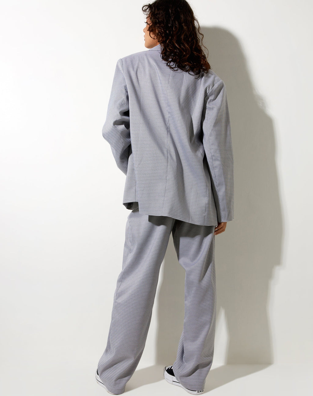 Maiwa Blazer in Klein geruit Zwart Grijs