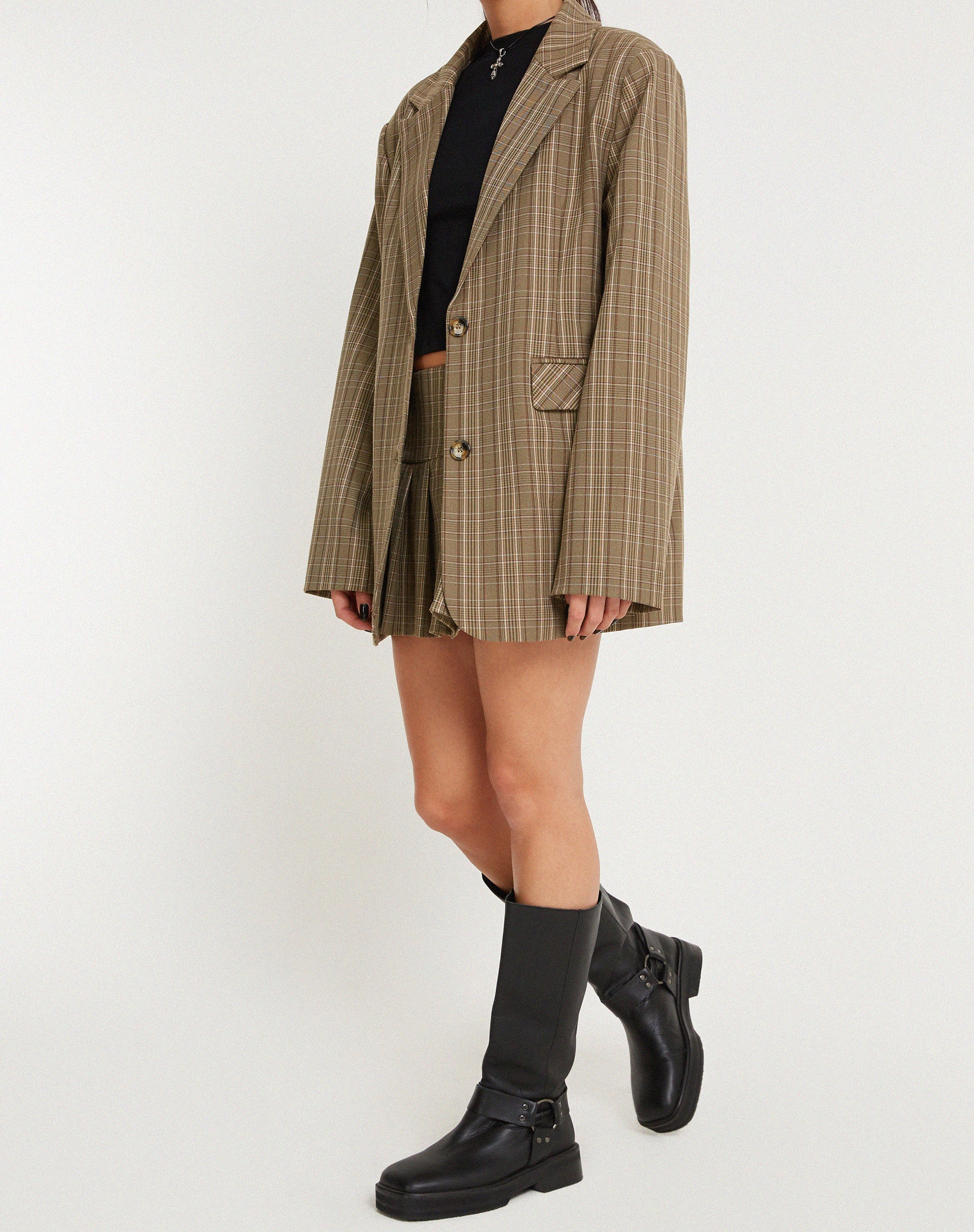 Afbeelding van Maiwa Blazer in geruit bruin