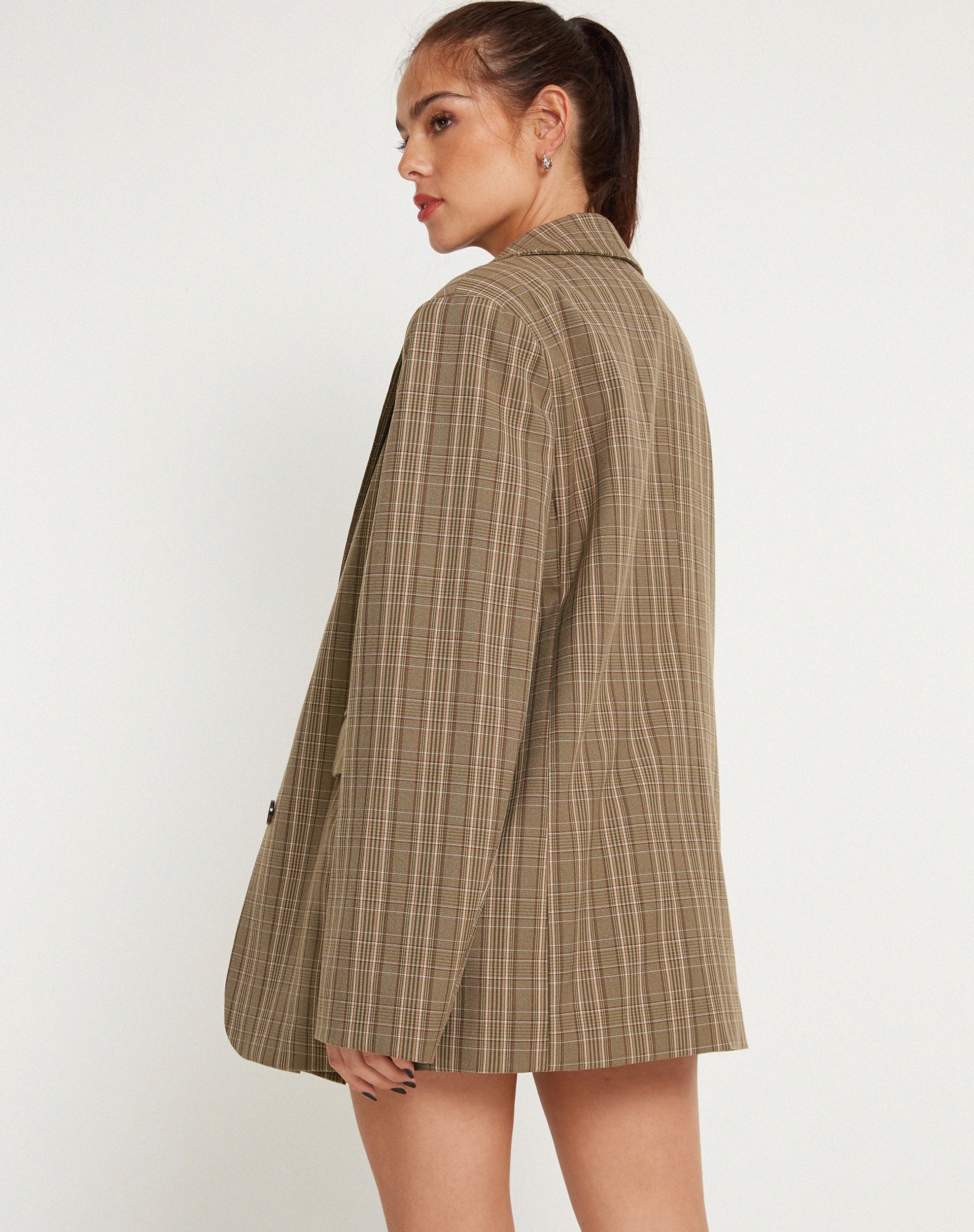 Afbeelding van Maiwa Blazer in geruit bruin