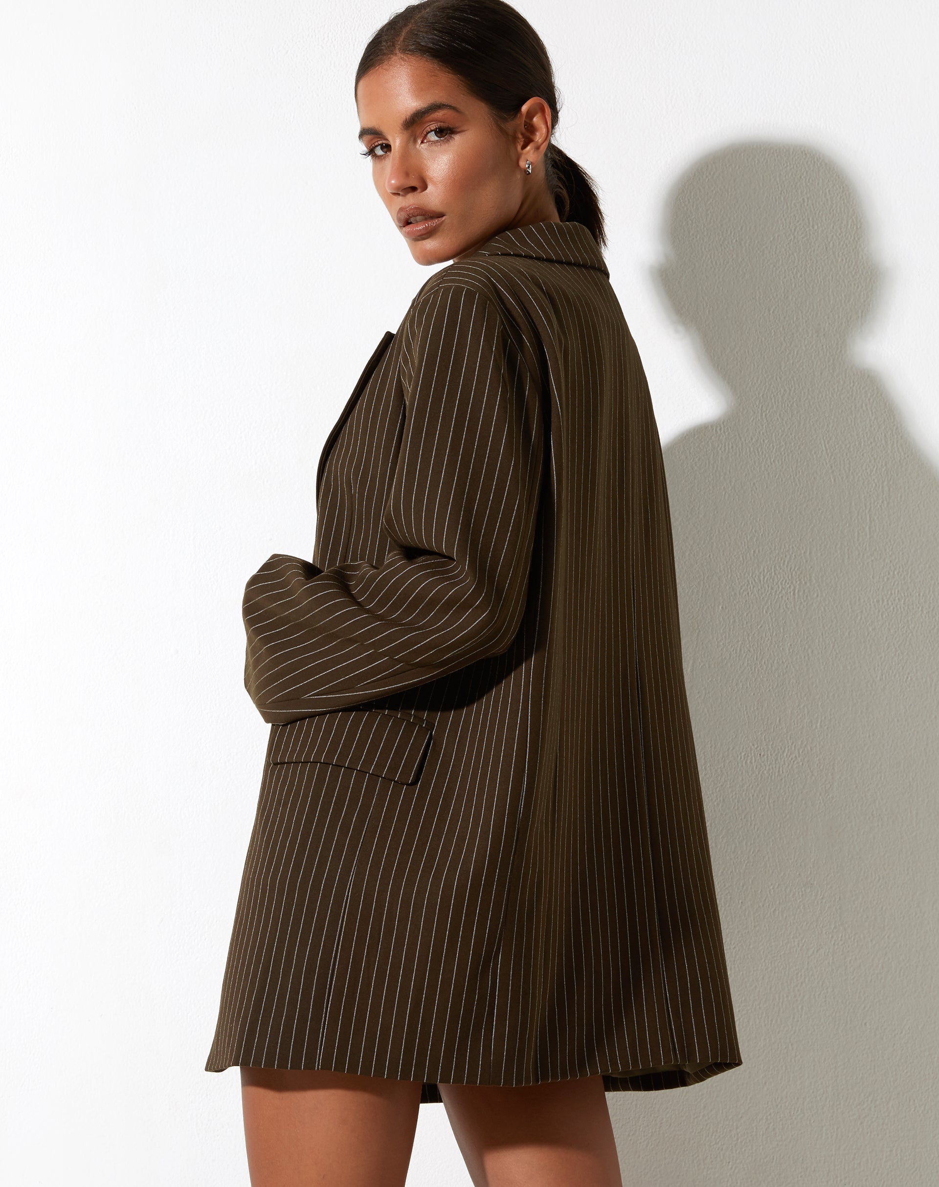 Afbeelding van Maiwa Blazer in Krijtstreep Bruin