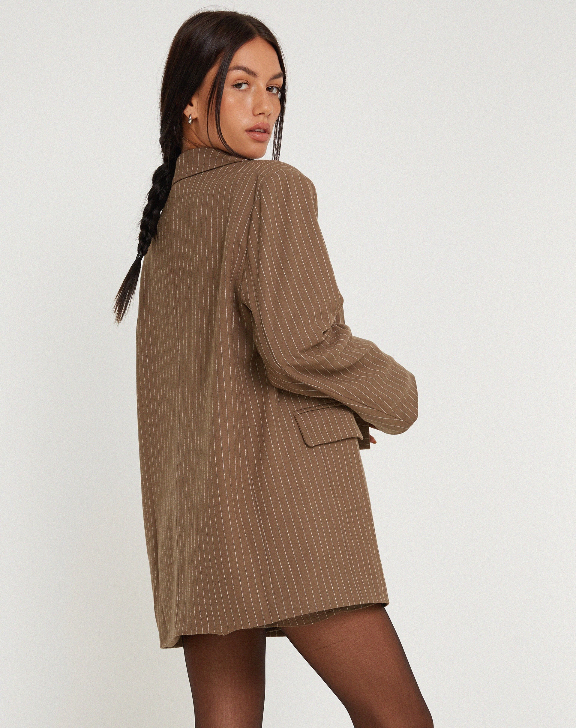 Afbeelding van Maiwa Blazer Krijtstreep Bruin