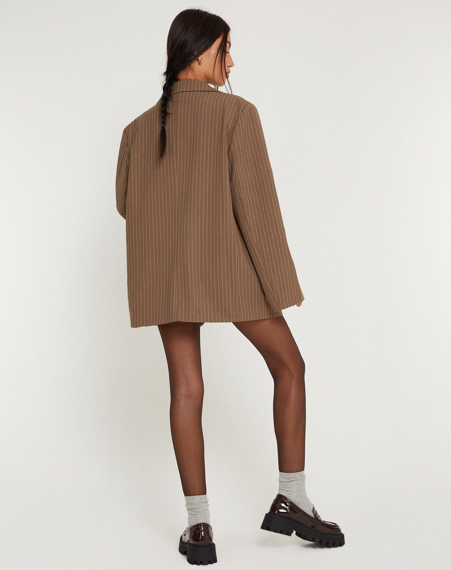 Afbeelding van Maiwa Blazer Krijtstreep Bruin