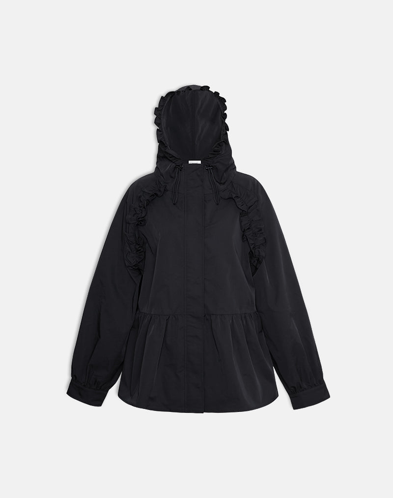 Afbeelding van Malcari Peplum Nylon Jas in Zwart