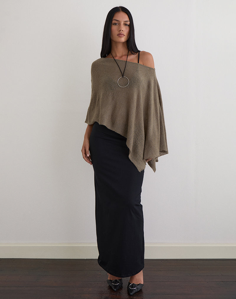 Afbeelding van Maliha Poncho in Sheer Knit Taupe