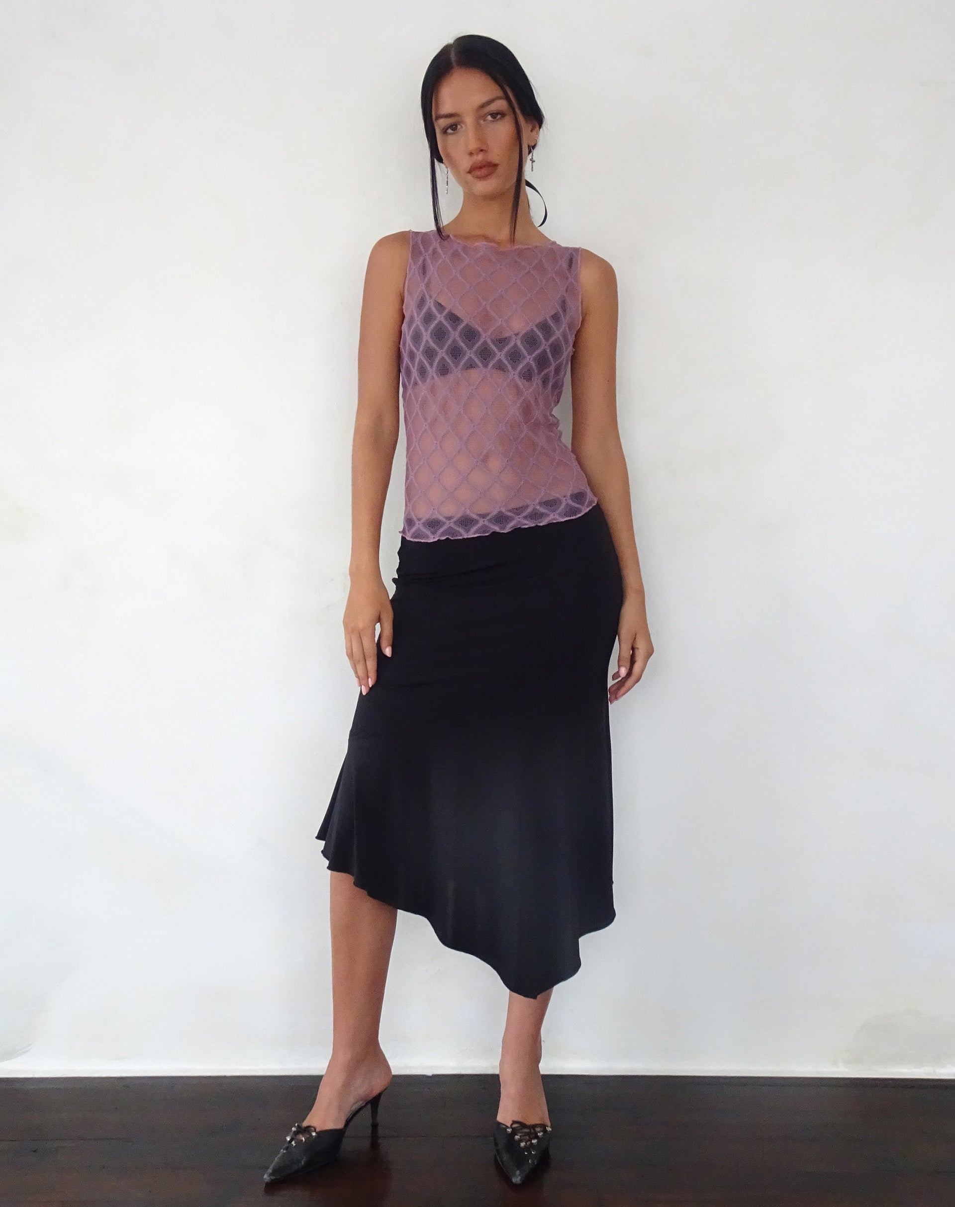 Afbeelding van Maloe Lac Patterned Tank Top in Mauve