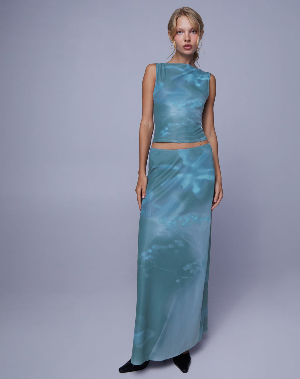 Maloe Mesh Top in Bloemig Lumen