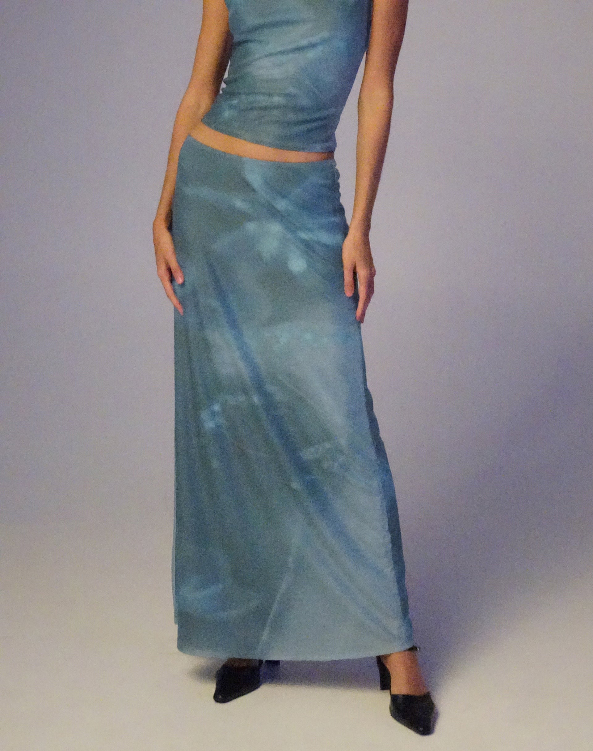 Afbeelding van Nola Maxi Rok in Lumen Bloemig Blauw