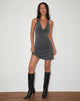 Afbeelding van Malora Cowl Mini Dress in Charcoal