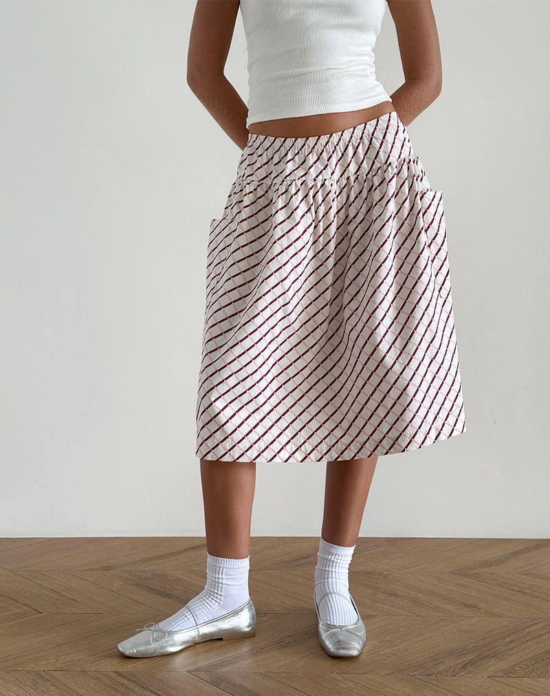 Manasi Midi rok in geometrische tegels