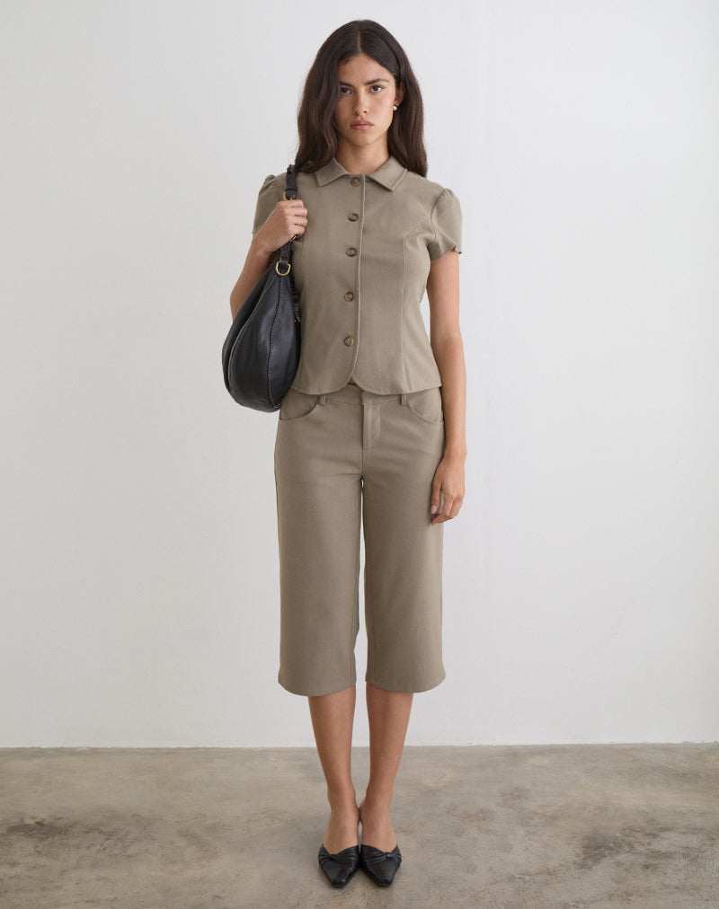 Afbeelding van Maorah-blouse in Tailoring Light Taupe