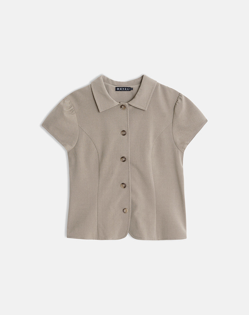 Afbeelding van Maorah-blouse in Tailoring Light Taupe
