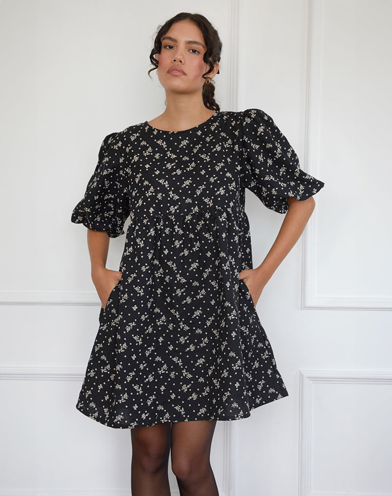 Afbeelding van Marate Midi Dress in Floral Land Black