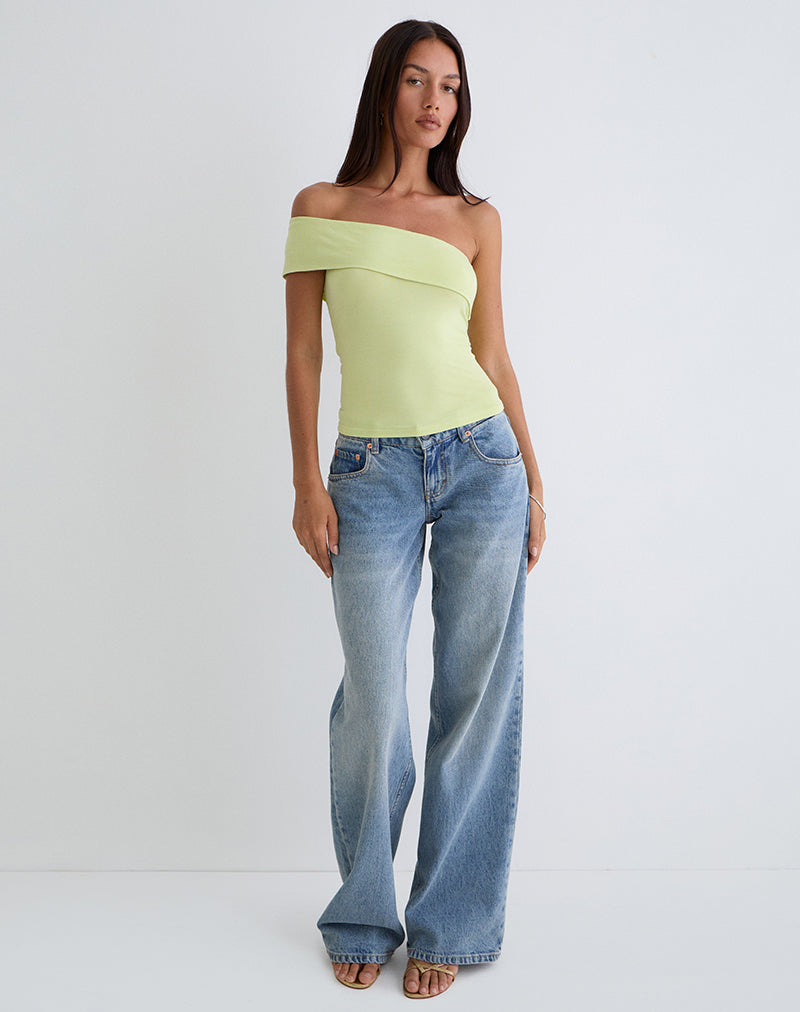 Afbeelding van Marga One Shoulder Top in Pistachio