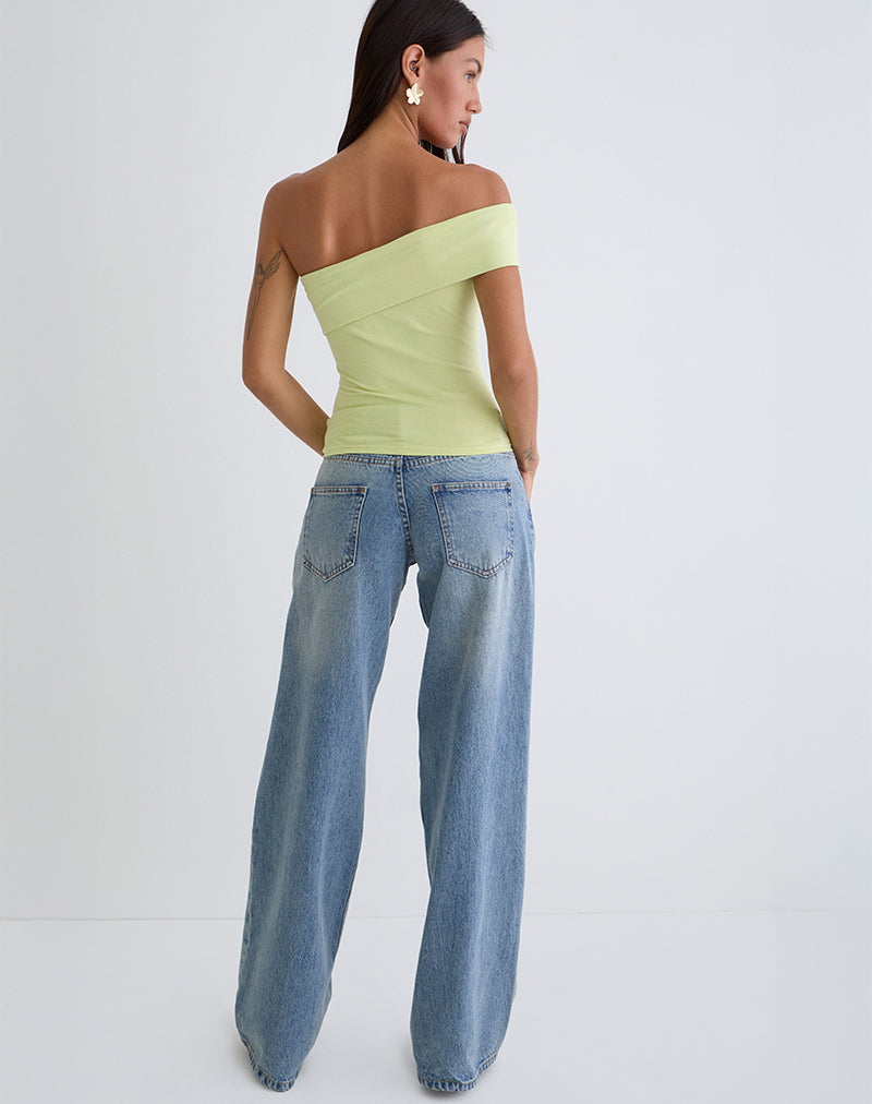 Afbeelding van Marga One Shoulder Top in Pistachio